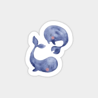 Two blue baby whales Sticker